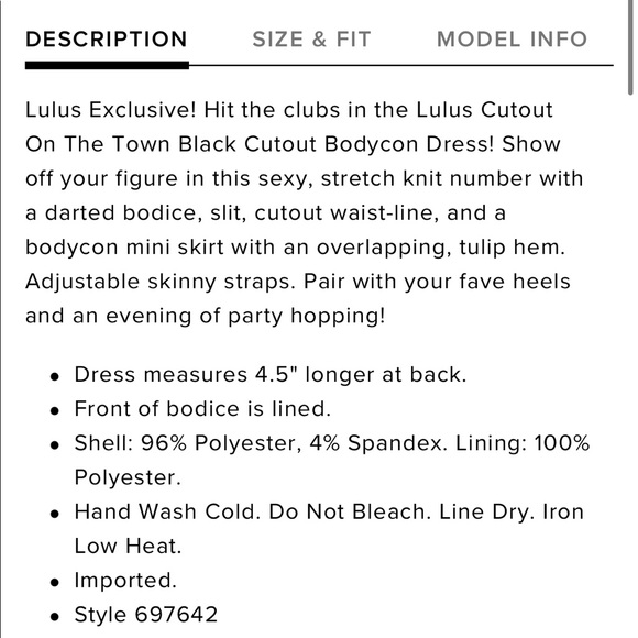 CUTOUT ON THE TOWN BLACK BODYCON DRESS - Picture 7 of 8